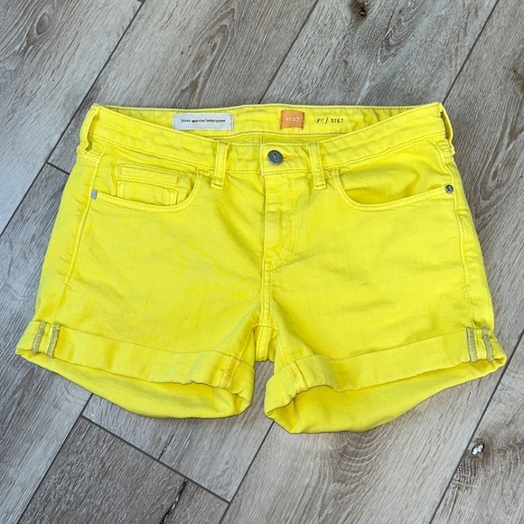 Anthropologie Pants - Pilcro and the Letterpress Stet Cuffed Denim Short Yellow